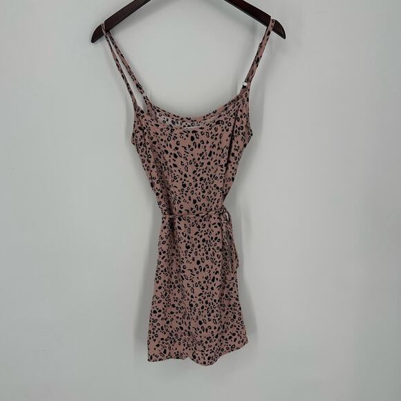 Reformation Vivette Pink Black Leopard Mini Slip Dress Size Small Party - Picture 5 of 14